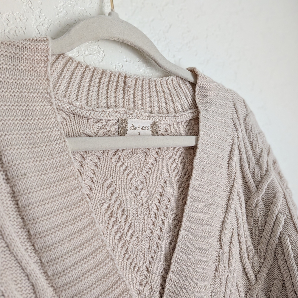 Altar'd State Cream Cable Knit Cardigan - Picture 3 of 7